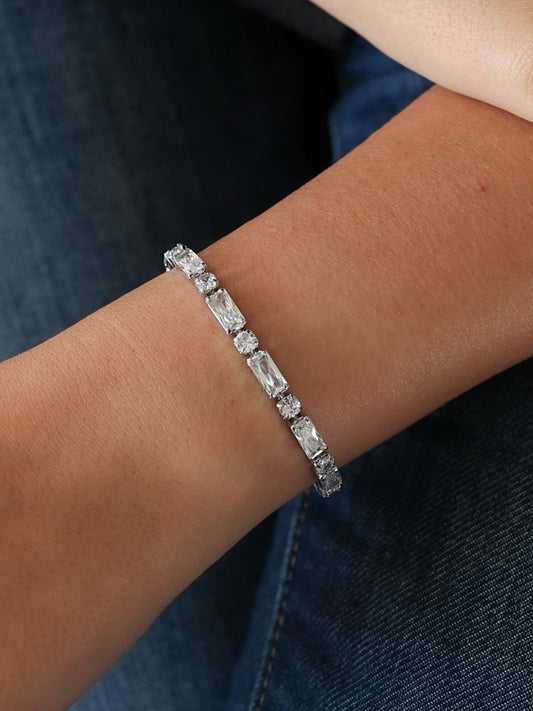 Crystal Samba Tennis Bracelet (Silver)