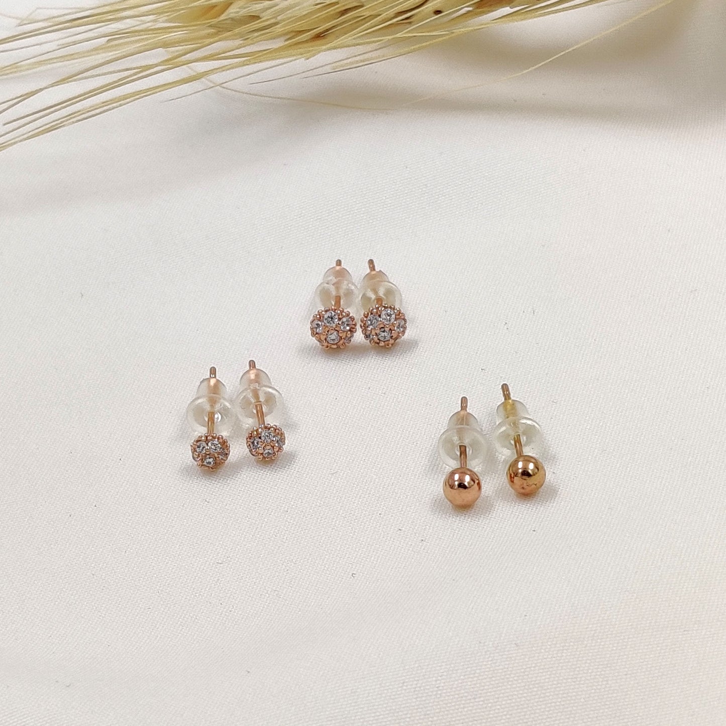 Rose gold Drop Stud ( Set of 3)