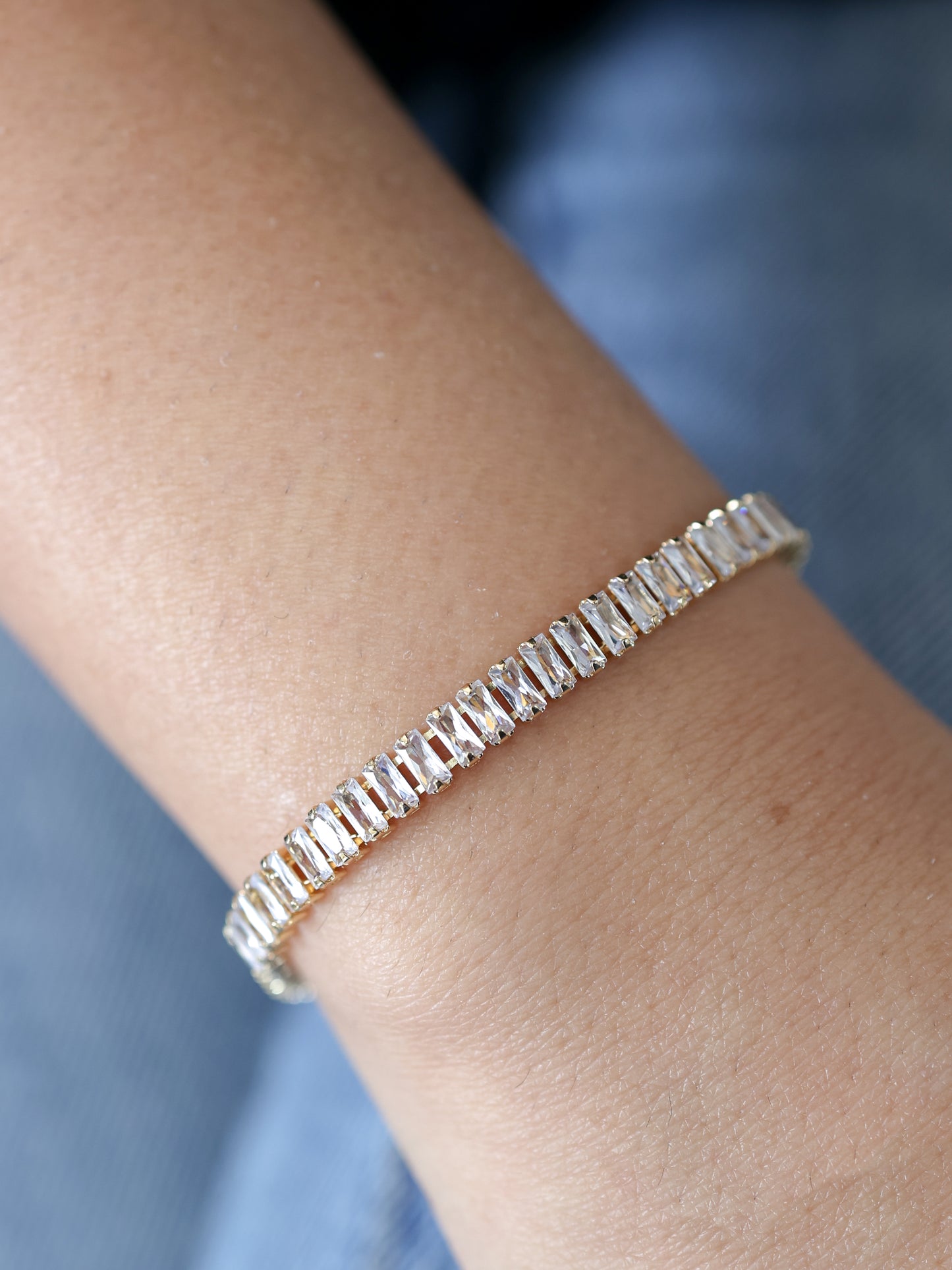 Baguette Tennis Bracelet (Gold)
