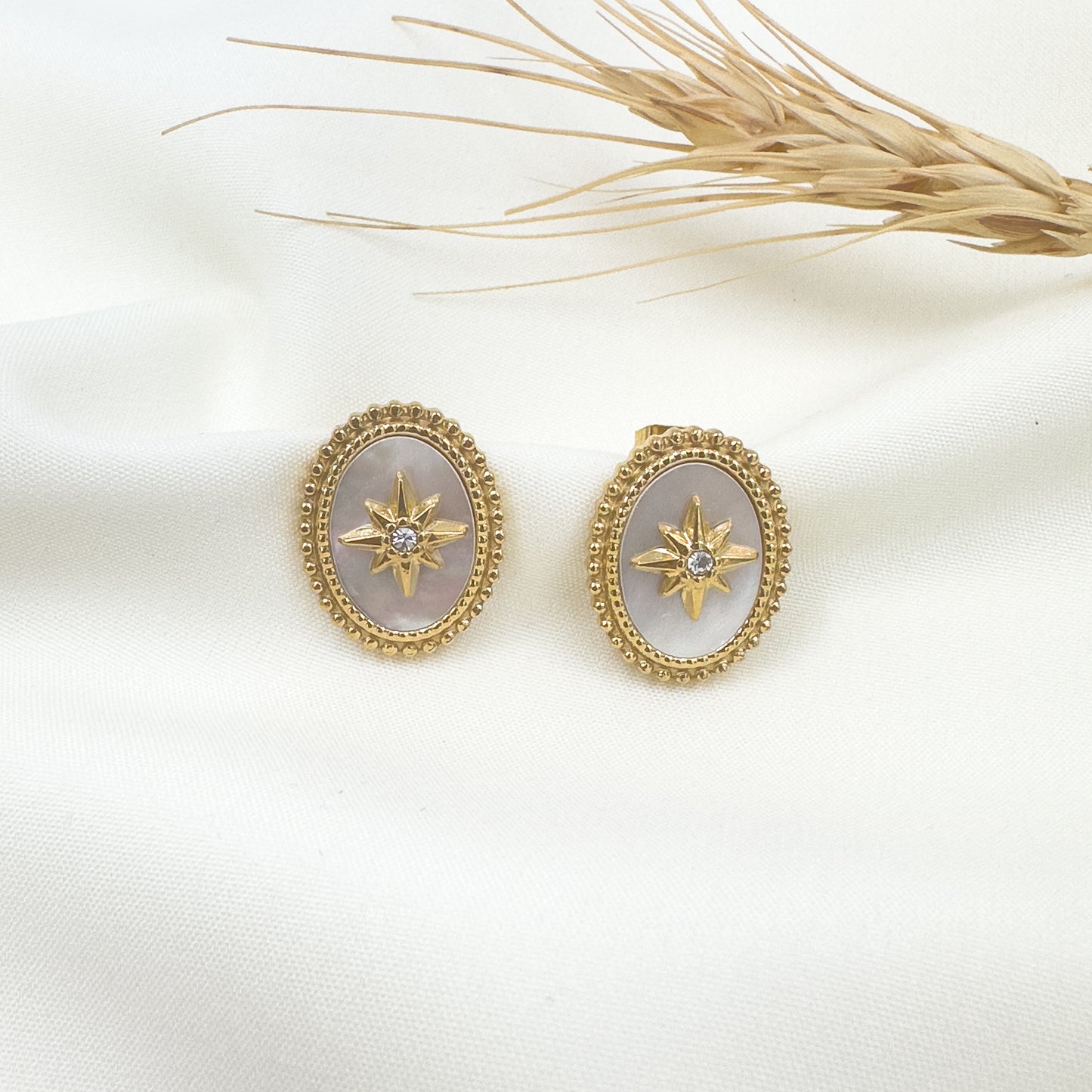 White Emery Earrings