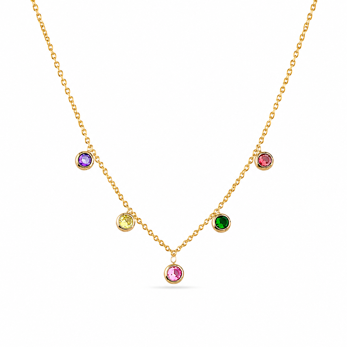 Multi Crystal Akina Necklace