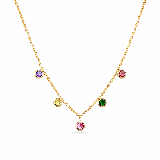 Multi Crystal Akina Necklace