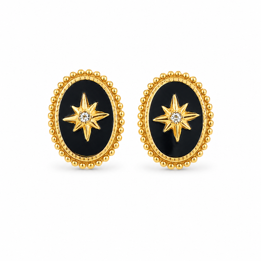 Black Emery Earrings