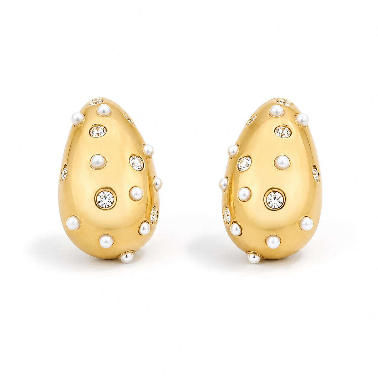 Studded Tear Drop Earrings