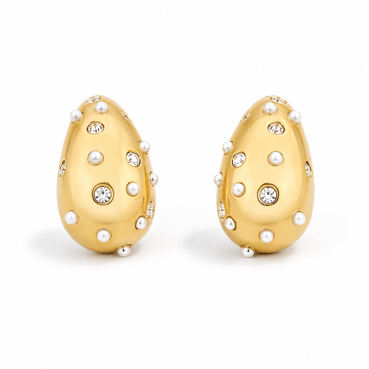 Studded Tear Drop Earrings