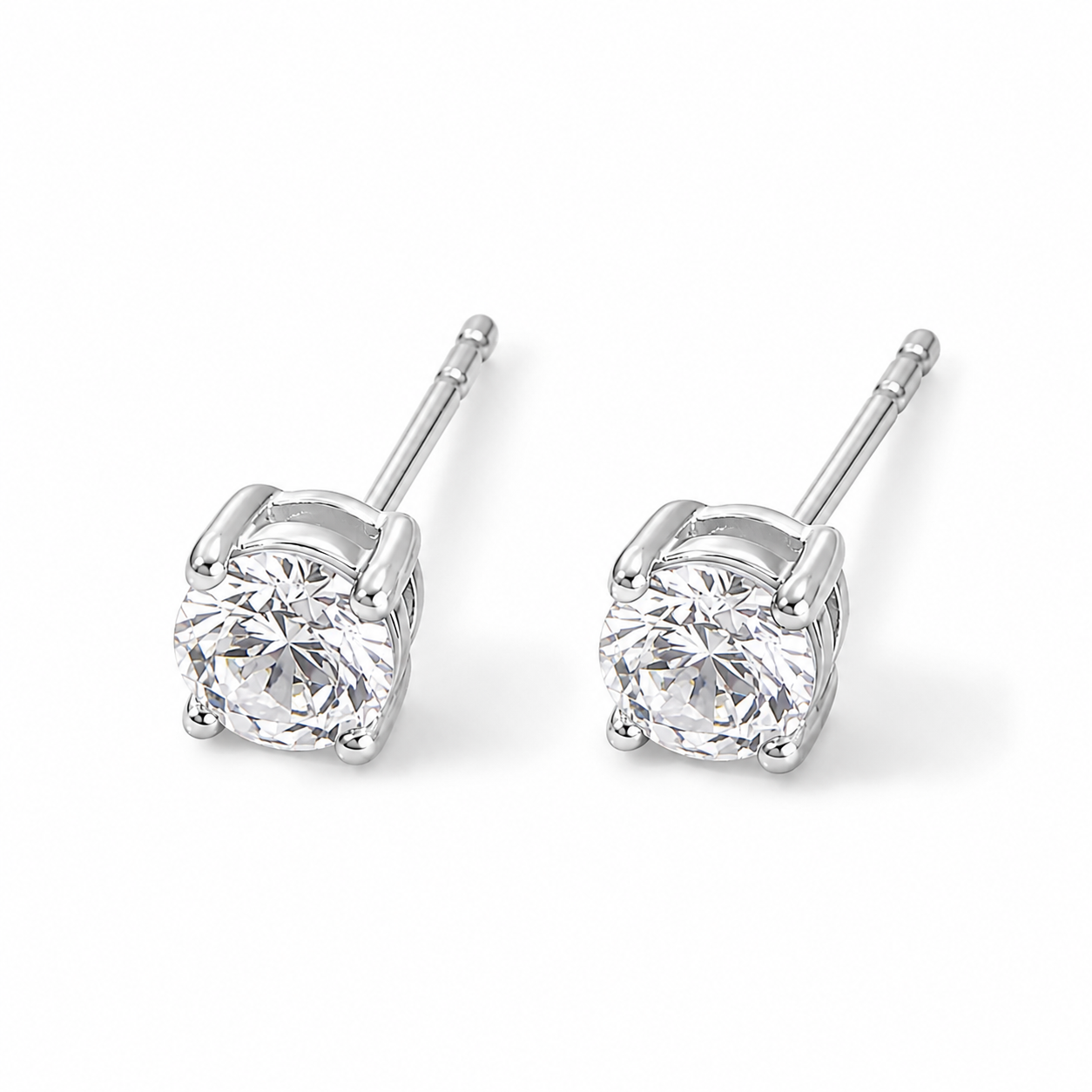 Solitaire Stud Earrings