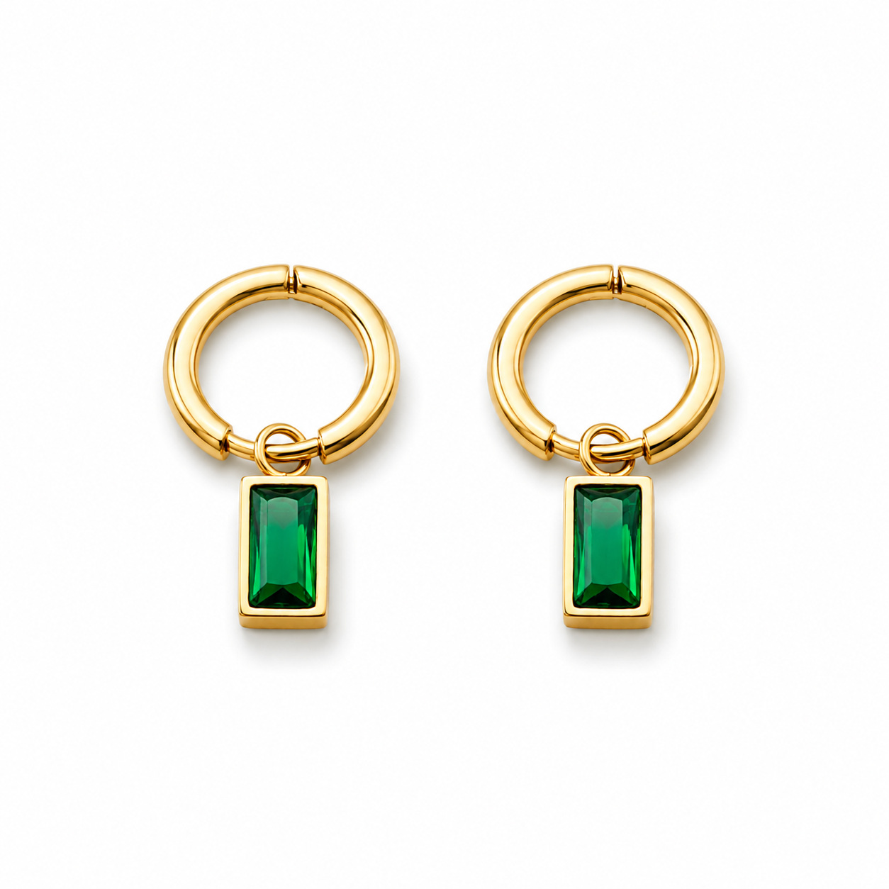 Macie Emerald Drop Hoops