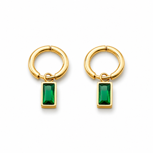 Macie Emerald Drop Hoops