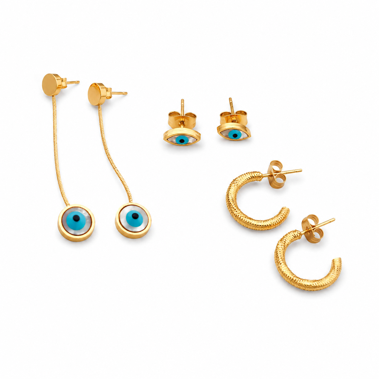 Draya Evil Eye Earrings Set