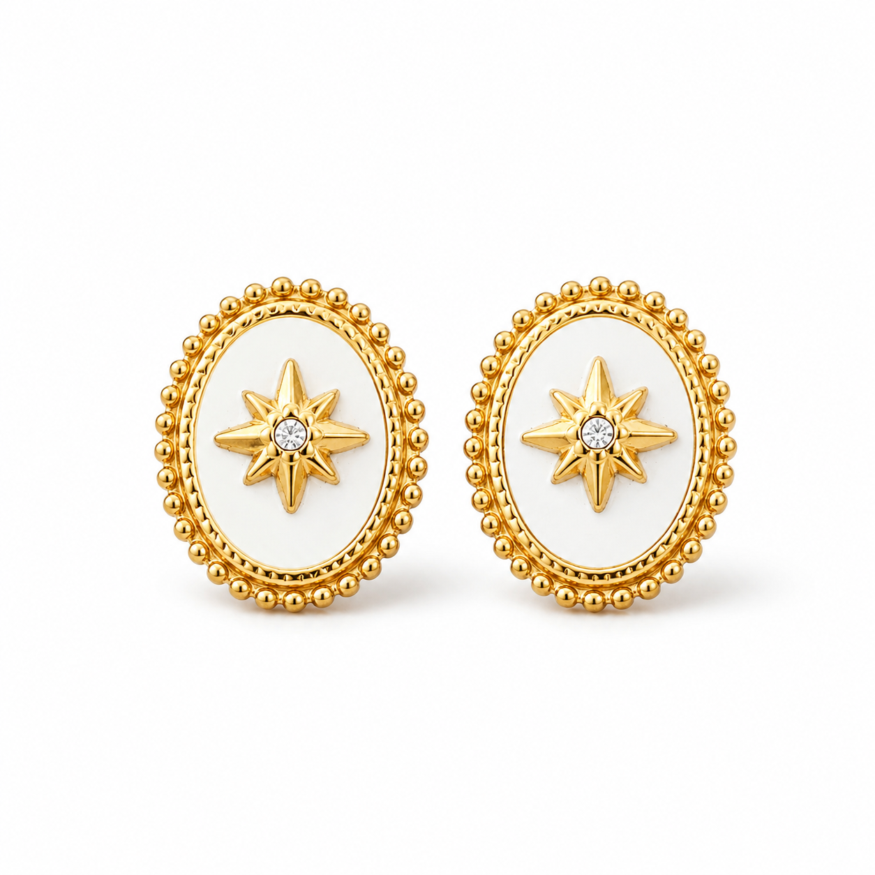 White Emery Earrings