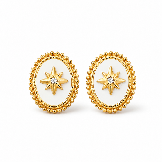 White Emery Earrings
