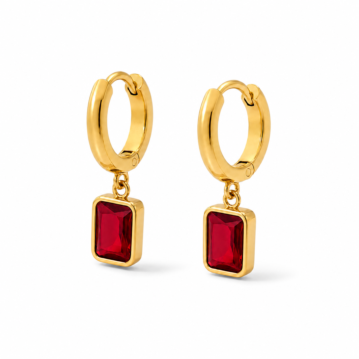 Macie Red Drop Hoops