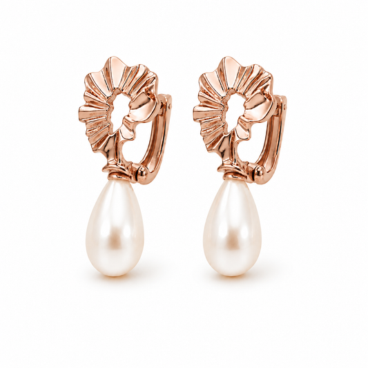 Pearl Bloom Huggie Hoops