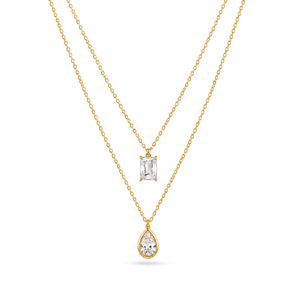 Two Layered Diamond Necklace
