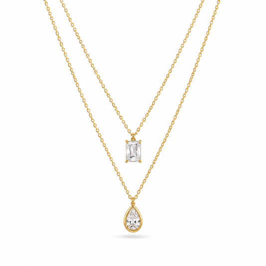 Two Layered Diamond Necklace