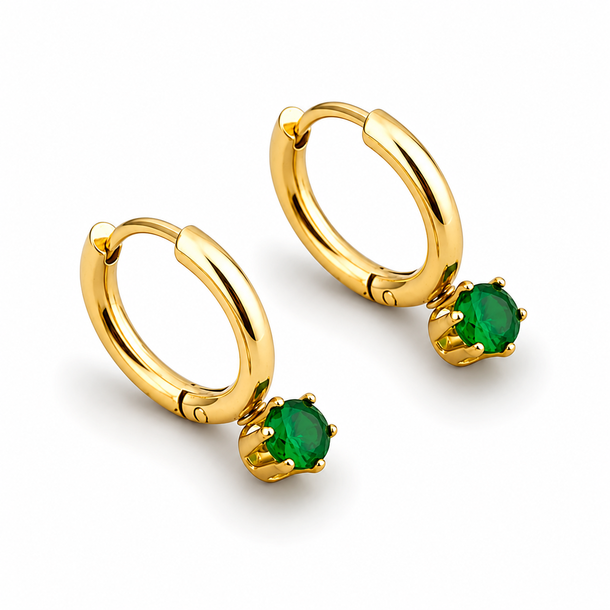 Talie Huggie Hoops (Emerald)
