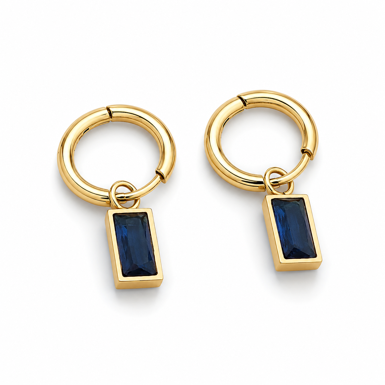 Macie Blue Drop Hoops