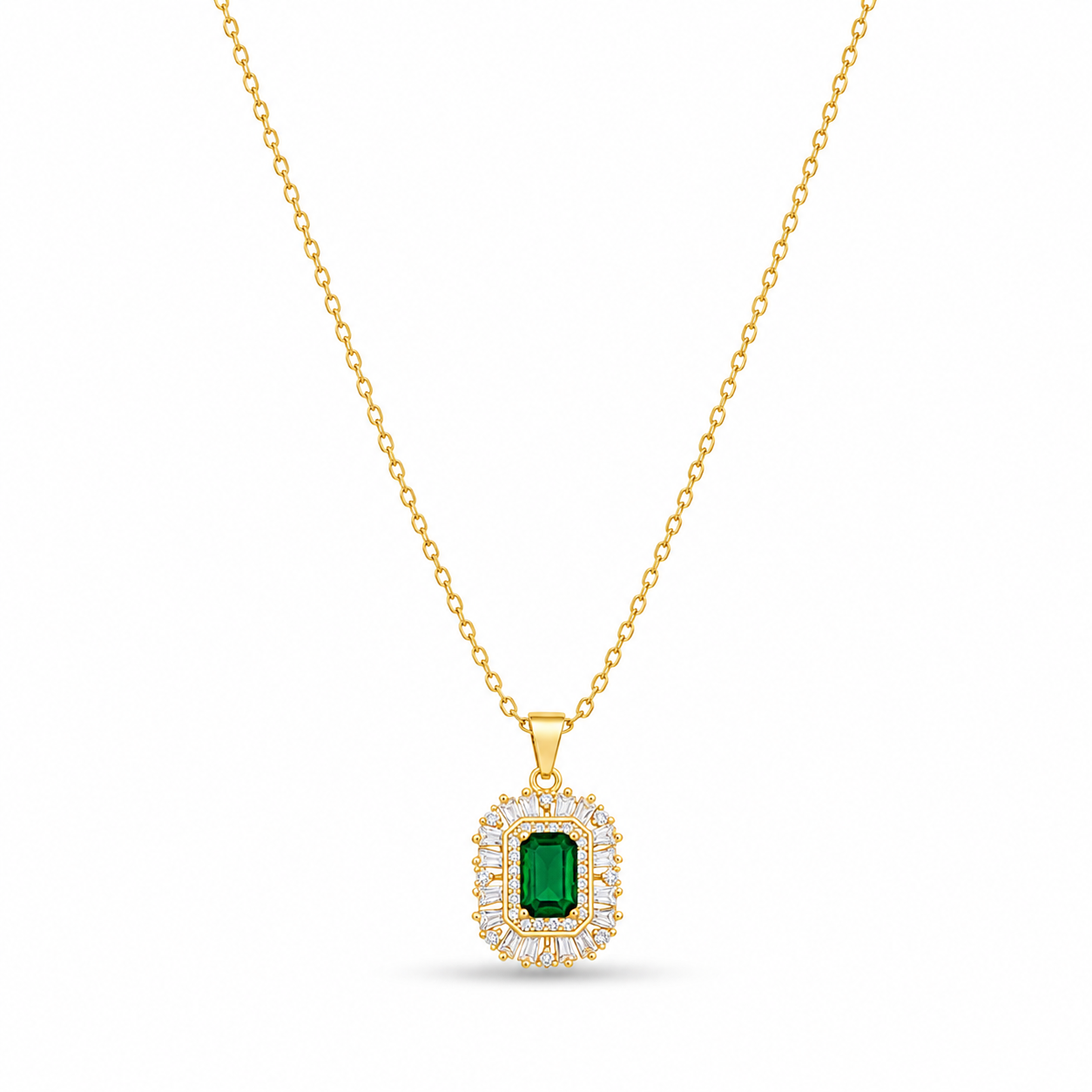 Emerald Radiance Pendant Necklace