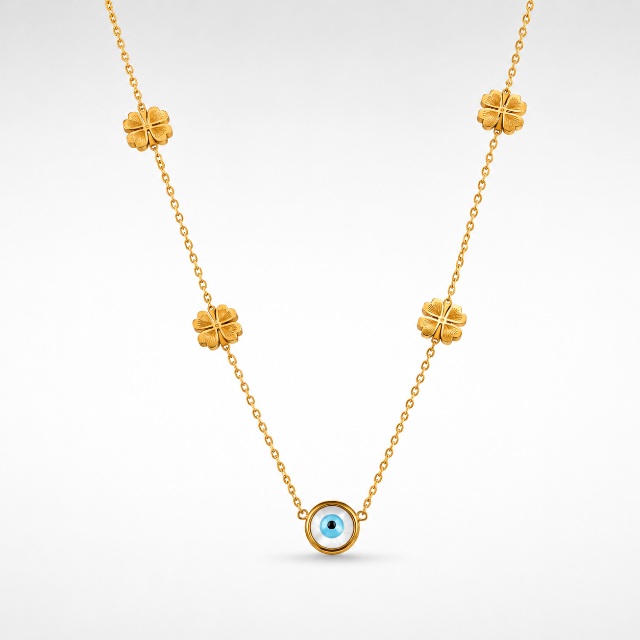 Lucky Leaves Evil Eye Necklace