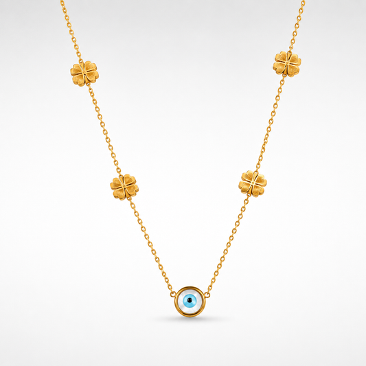 Lucky Leaves Evil Eye Necklace