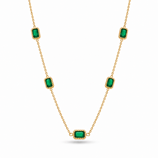 Emerald Baguette Necklace