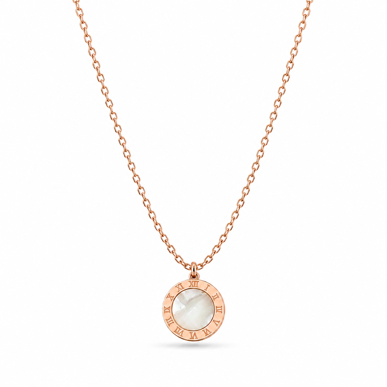 White Roman Coin Necklace