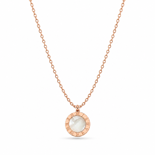 White Roman Coin Necklace