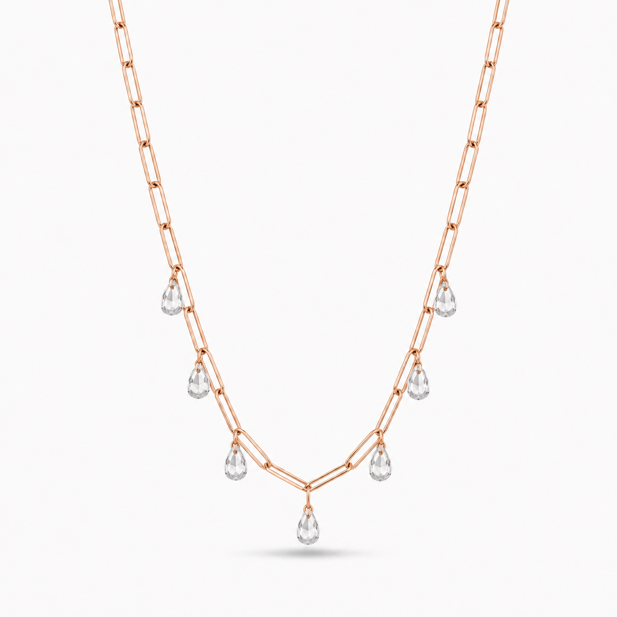 Water Drop Link Choker (Rose Gold)
