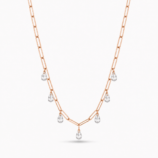 Water Drop Link Choker (Rose Gold)
