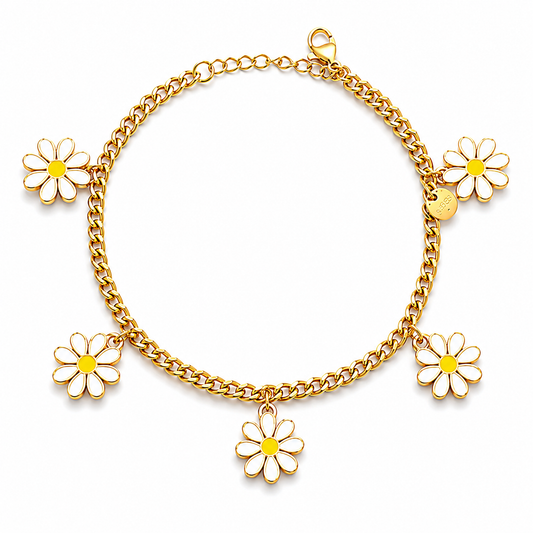 Flora white Charm Bracelet