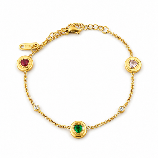 Gilded Hearts Charm Bracelet