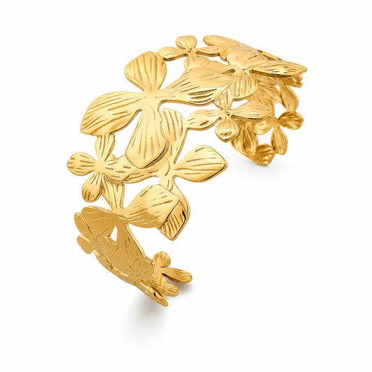 Saffron Flower Cuff Bracelet
