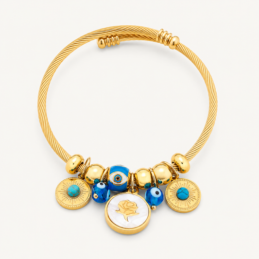 Rose Evil Eye Golden Bracelet