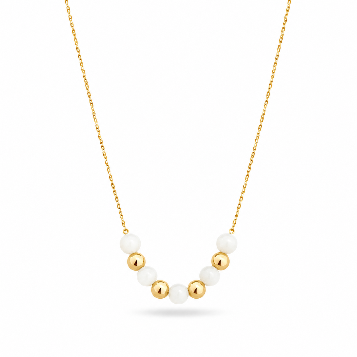 Amber Pearl Necklace (Gold)