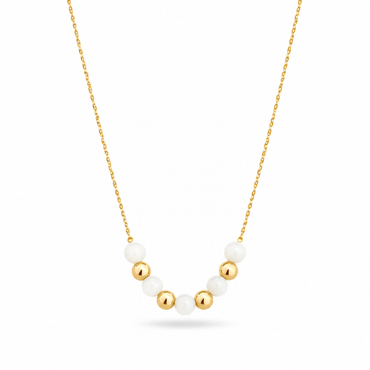 Amber Pearl Necklace (Gold)