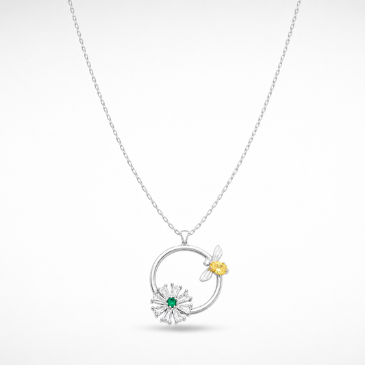 Bee and flower Ring Necklace