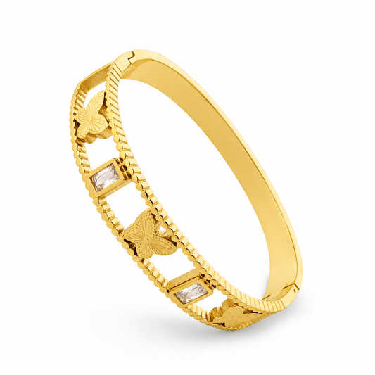 Baguette Butterfly Bracelet Band(Gold)
