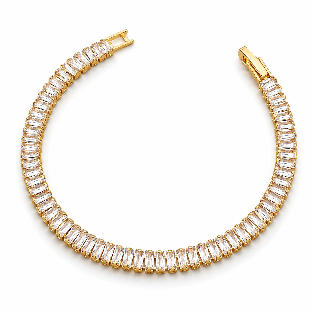Baguette Tennis Bracelet (Gold)