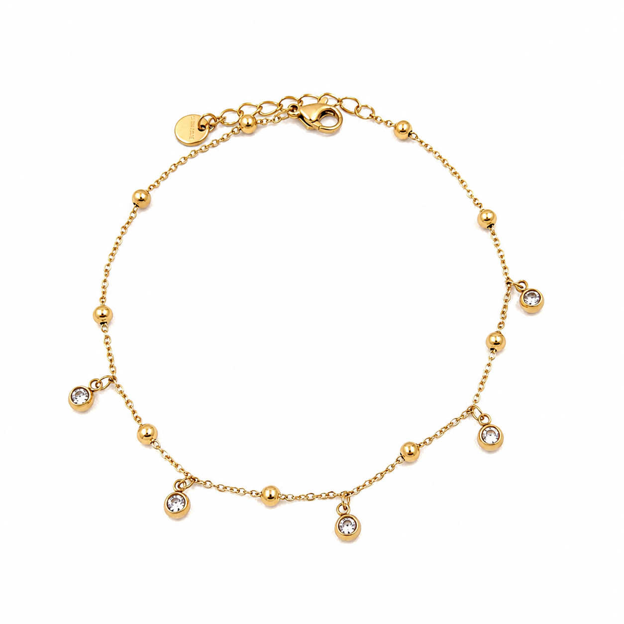 Golden Sparkle Charm Anklet