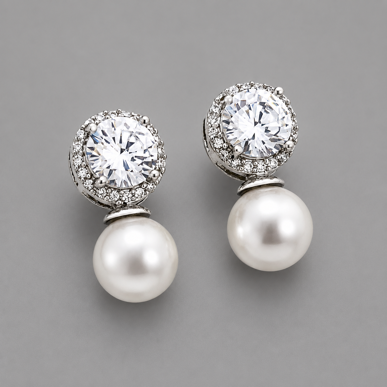 Classic CZ Pearl Drop Earrings