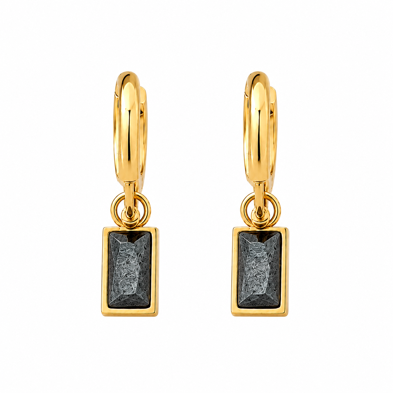 Macie Black Drop Hoops