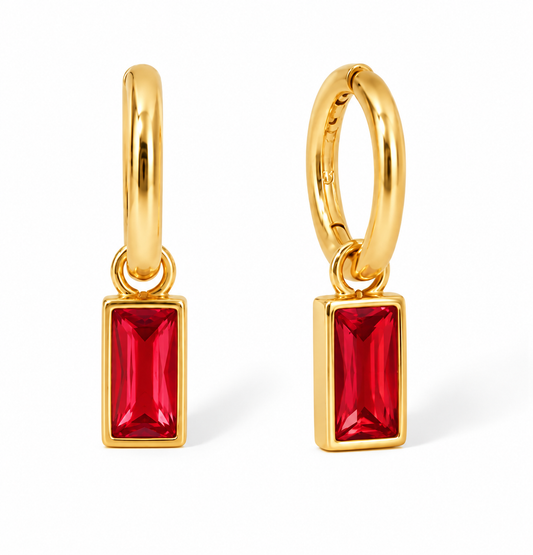 Macie Red Drop Hoops