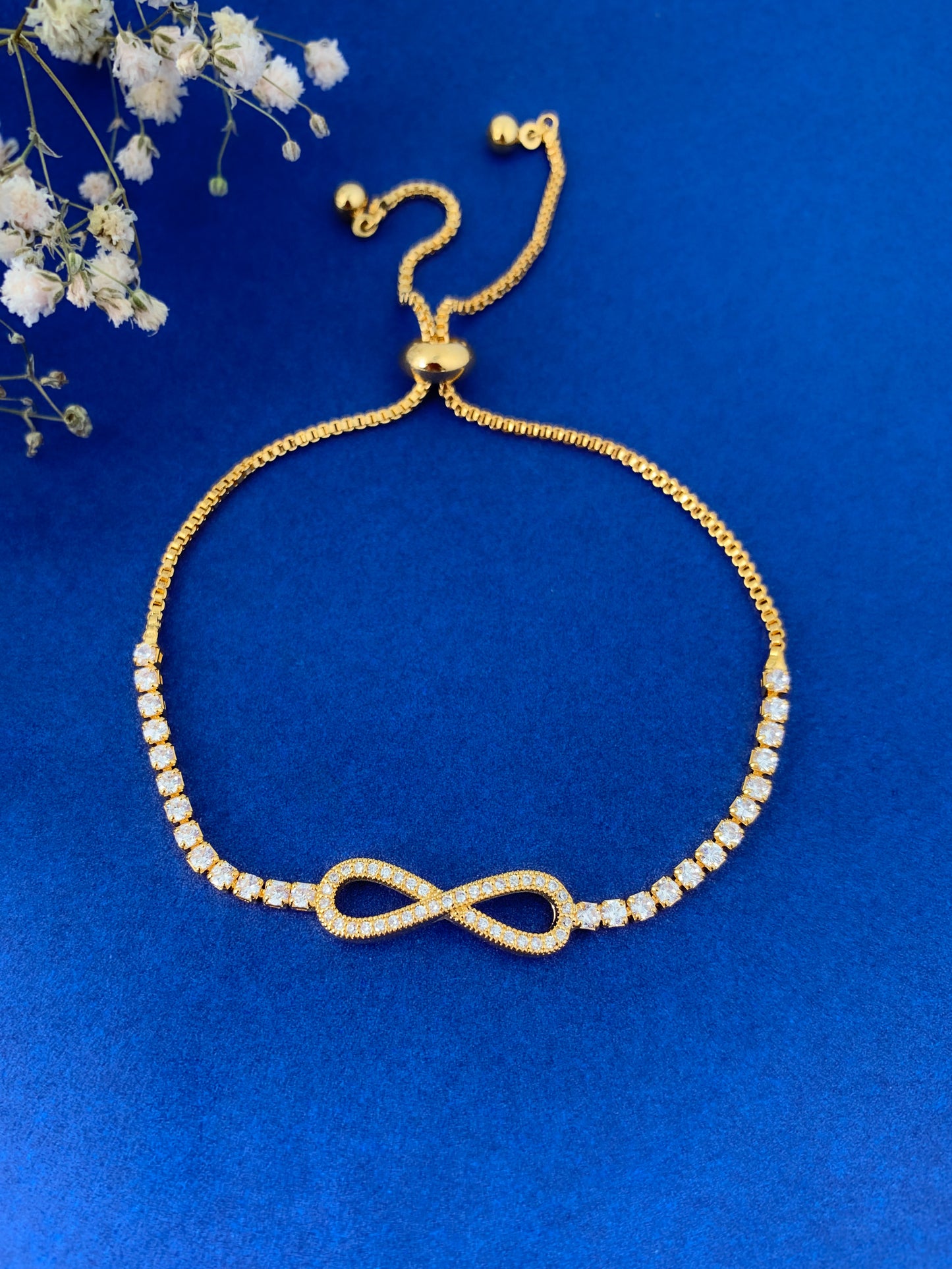 Crystal Infinity Bracelet (Gold)