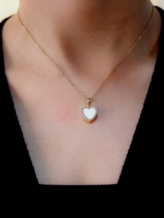 Crystal White Heart Necklace