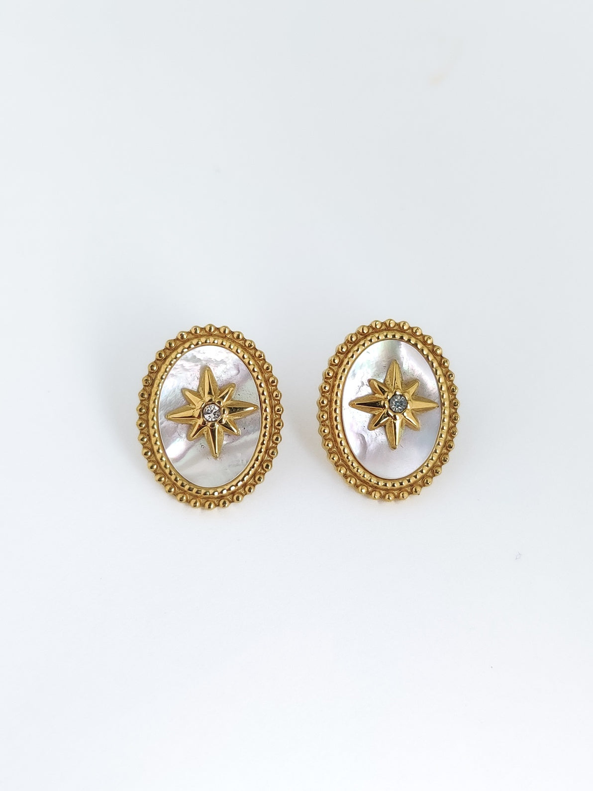 White Emery Earrings