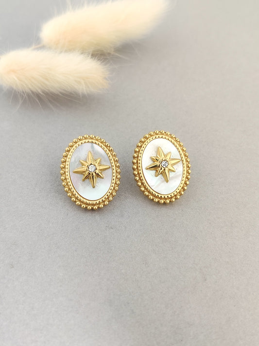White Emery Earrings
