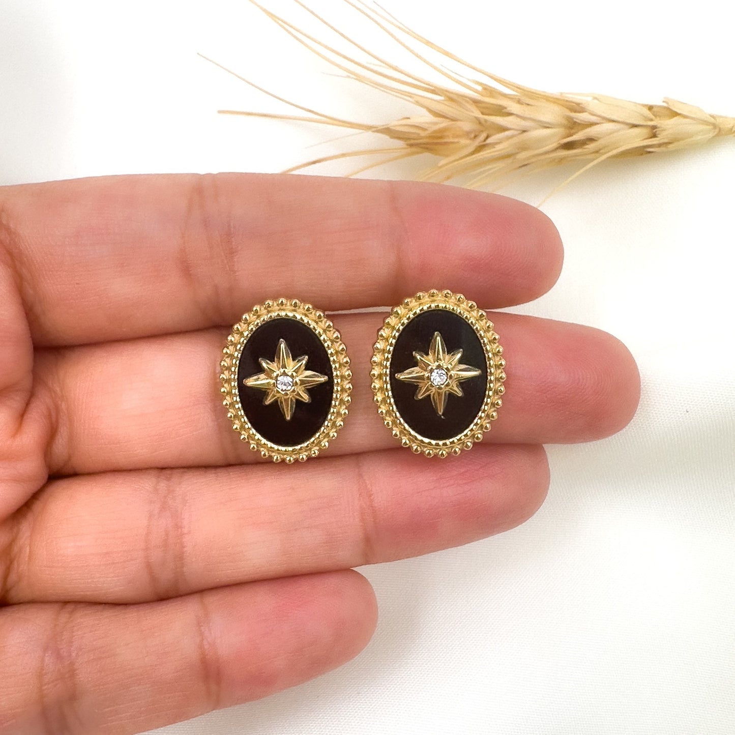 Black Emery Earrings
