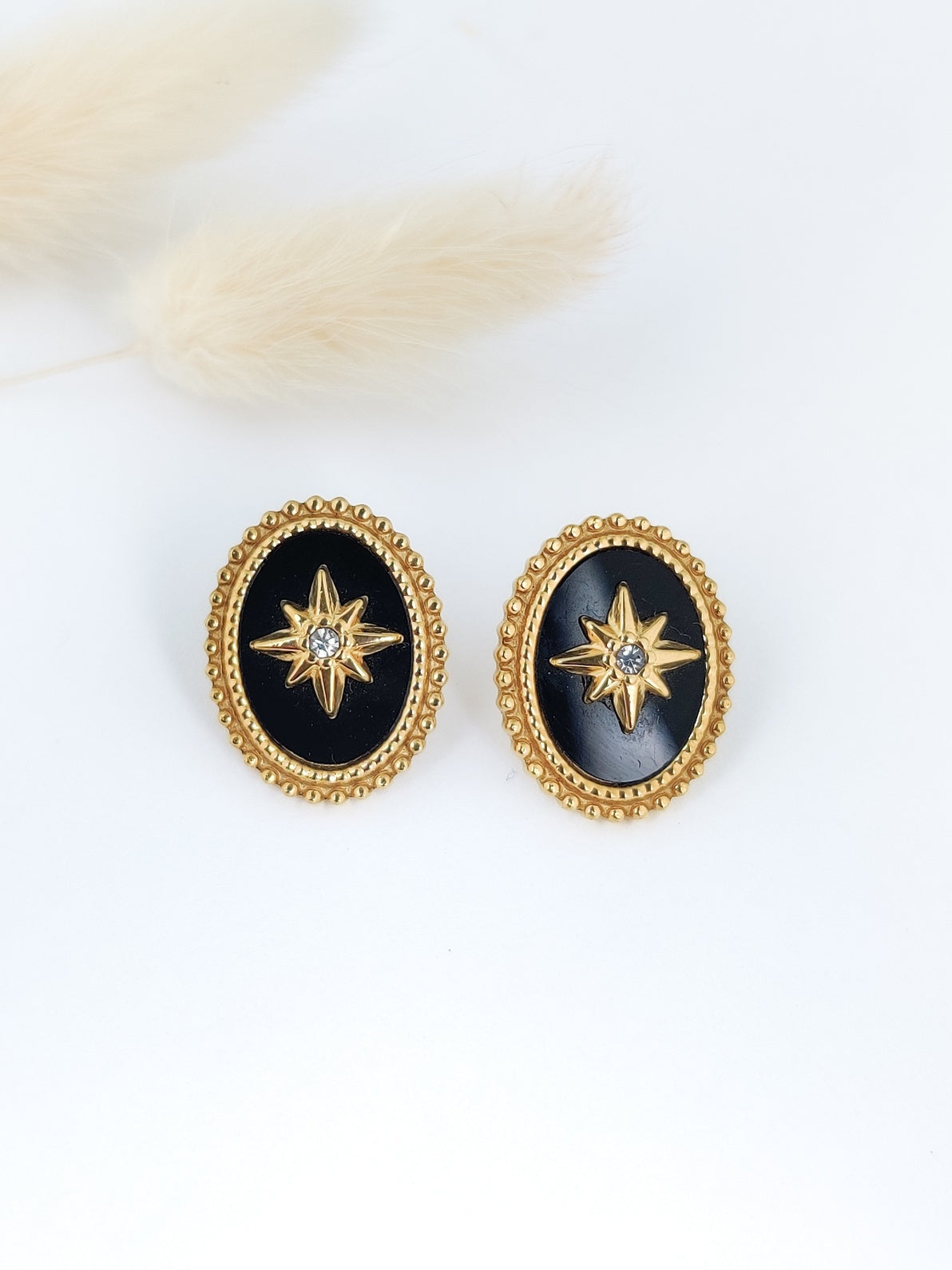 Black Emery Earrings