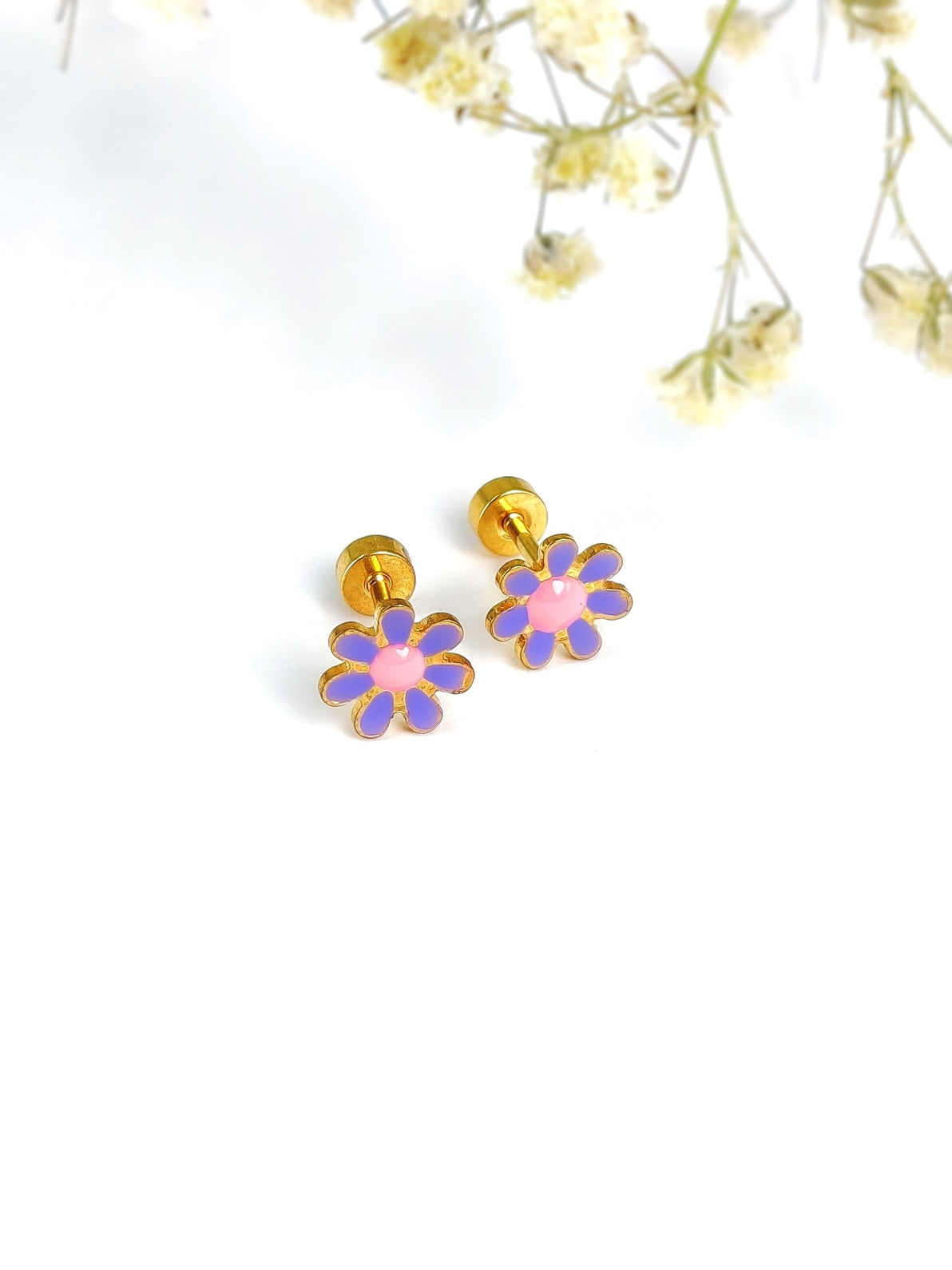 Daisy Second Piercing Studs (Purple)