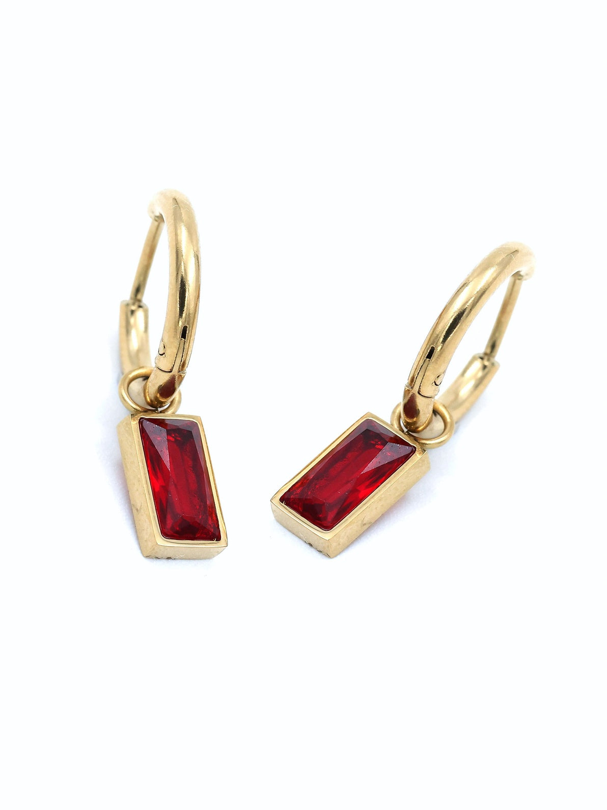 Macie Red Drop Hoops
